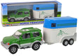 2-Play Die-Cast Mitsubishi with Horse Box & 2 Horses | Pull-Back Action | Interactive Toy Set