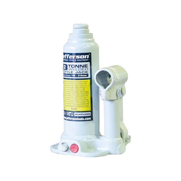 Jefferson 2 Tonne Bottle Jack c/w Case - Heavy Duty Hydraulic Jack with Blow Moulded Case