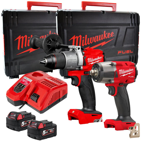 Milwaukee M18 18V Fuel Combi Drill and Impact Wrench Kit