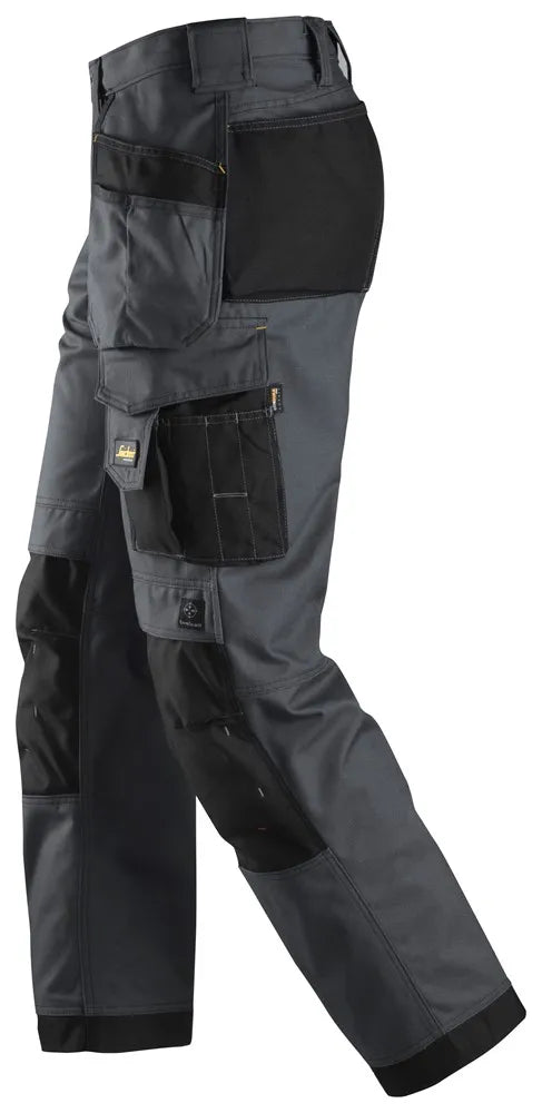 Snickers 3214 Canvas+ Craftsmen Holster Pockets Trousers - Grey/Black