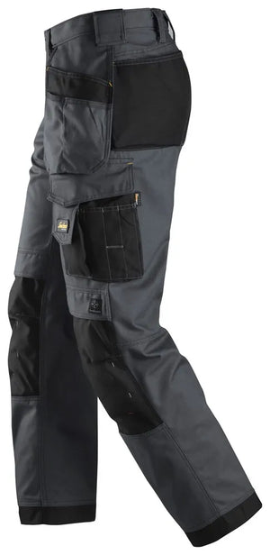 Snickers 3214 Canvas+ Craftsmen Holster Pockets Trousers - Grey/Black