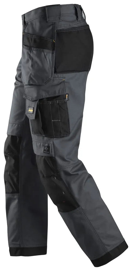 Snickers 3214 Canvas+ Craftsmen Holster Pockets Trousers - Grey/Black