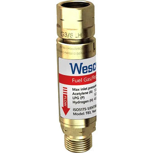 Wescol Type 83 (T83) Regulator Mounted Fuel Gas Flashback Arrestor - Reliable Flame Protection