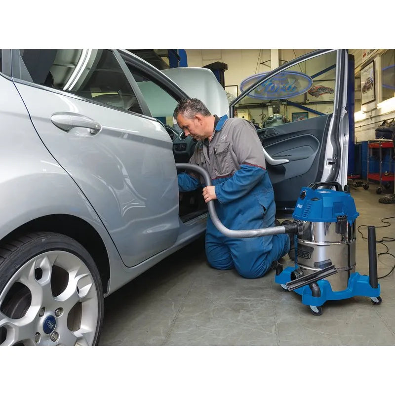Draper Wet and Dry Vacuum Cleaner with Stainless Steel Tank, 30L, 1600W