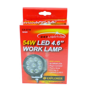 247 4.6" LED Work Lamp 54W - High Performance Waterproof Flood Beam Light - CA5738