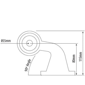 247 90° LED Stalk Lamp | Right - IP66 Rated, Front & Rear Marker Light - CA 6299