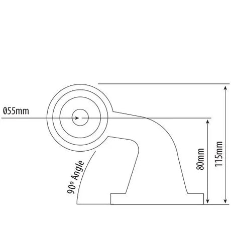 247 90° LED Stalk Lamp | Right - IP66 Rated, Front & Rear Marker Light - CA 6299