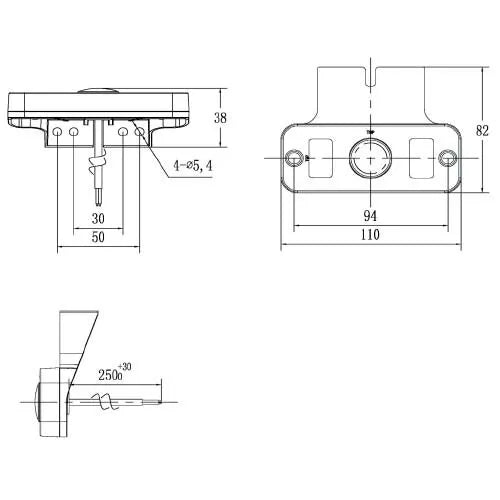 247 LED Amber Side Marker Lamp - IP67 Rated, 12-24V Bracket Mount - CA 7090A