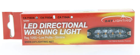 247 LED Directional Warning Light | Red - 9W, 18 Flash Patterns, IP67 Rated - CA 7182R