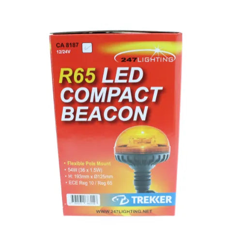 247 LED Flexi Pole Mount Treker Beacon | 54W, 360° Light, IP66 Rated - CA 8187