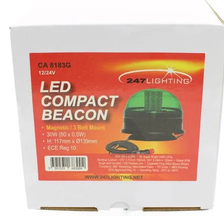 247 LED Magnetic 3 Bolt Trekker Green Beacon