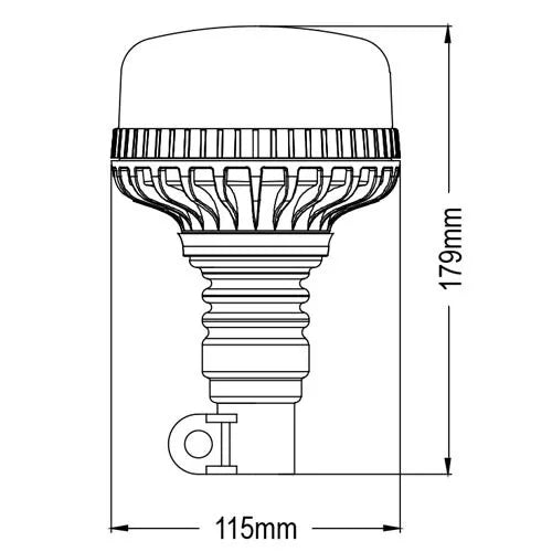 247 LED Red Pole Mount Trekker Beacon | 54W, 360° Light Distribution, IP56 Rated - CA 8124R