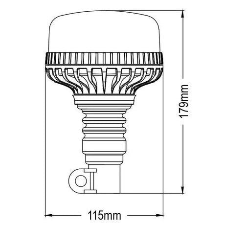 247 LED Red Pole Mount Trekker Beacon | 54W, 360° Light Distribution, IP56 Rated - CA 8124R