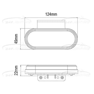 247 LED Side Marker Lamp | IP67 Rated, 10-30V Horizontal Mount - CA 7112A