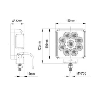 247 LED Work Lamp CA 5739 - High Performance 54W Flood Beam Light with 6840 Lumens