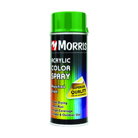 Morris High Gloss Acrylic Spray Paint Green 400ml - RAL 6018 