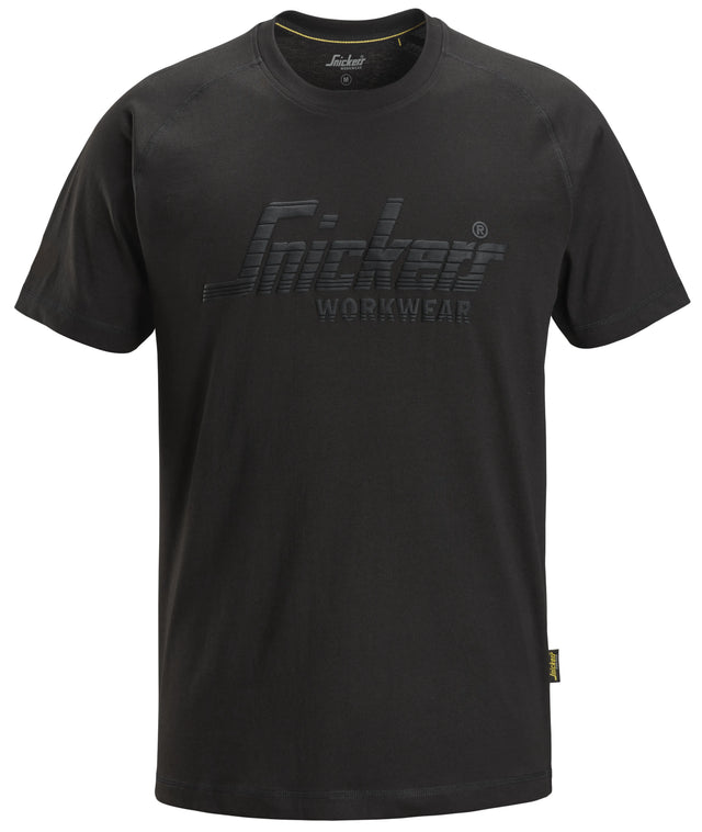 Snickers Logo T-Shirt Black 2590 | Soft & Comfortable Everyday Workwear Tee