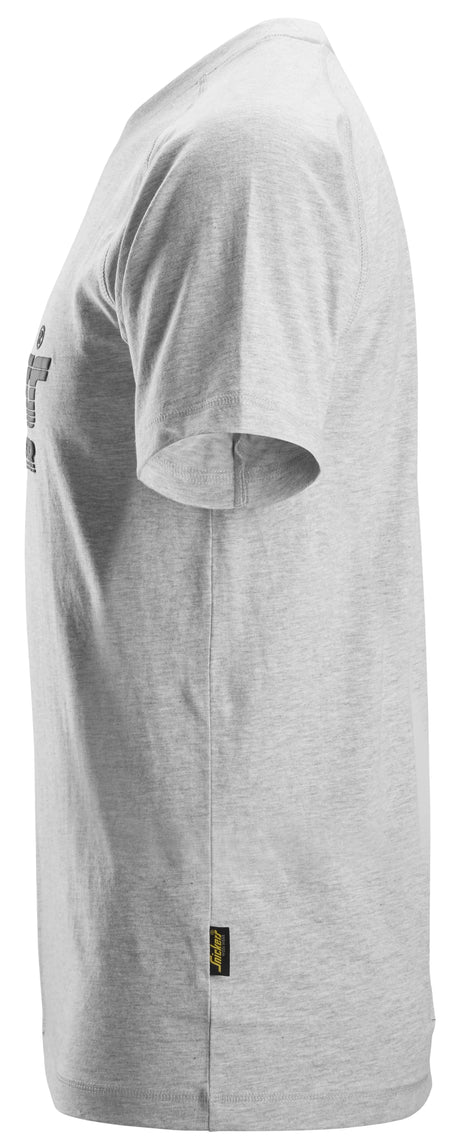 Snickers Logo T-Shirt Grey Melange 2590 | Soft & Comfortable Everyday Workwear Tee