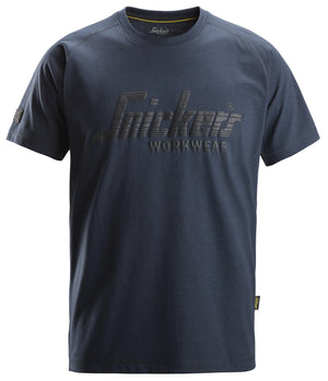 Snickers Logo T-Shirt Navy 2590 | Soft & Comfortable Everyday Workwear Tee