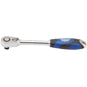 Draper 60 Tooth Micro Head Reversible Soft Grip Ratchet, 1/2" Sq. Dr.