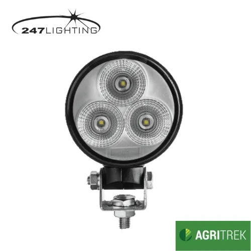Agritrek 3 Inch Round LED Work Lamp 30W - 247 CA 5758, 9-32V Flood Beam