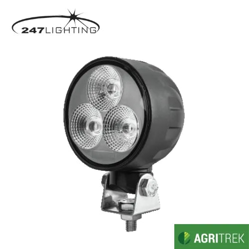 Agritrek 3 Inch Round LED Work Lamp 30W - 247 CA 5758, 9-32V Flood Beam