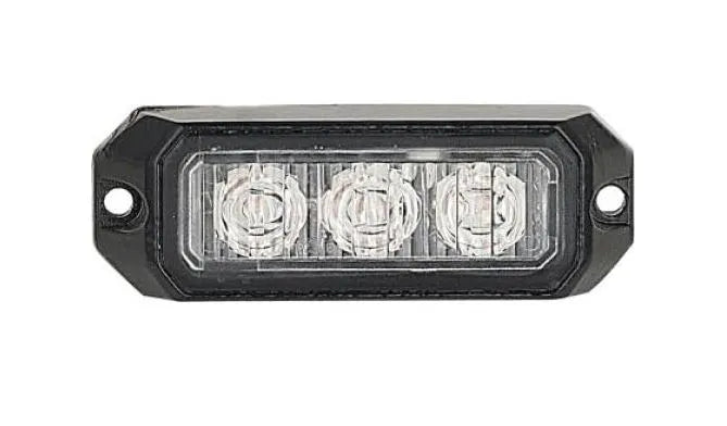 3 LED Amber Warning Strobe - R65 Approved LG754 | 26 Flash Patterns, IP67