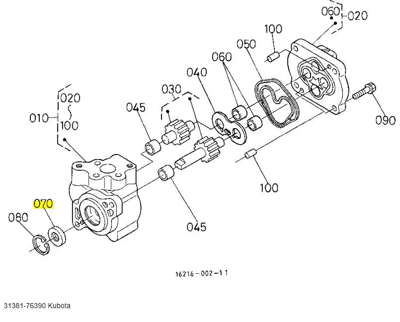 Kubota Oil Seal 31381-76390 - Genuine Hydraulic Pump Seal for Tractors & Machinery
