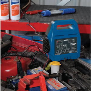 Draper 6/12V Intelligent Battery Charger (33861) | Automatic High-Frequency Charger for Wet, AGM, Gel Batteries