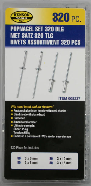 Benson Pop Rivet Set 320 Piece