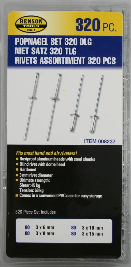 Benson Pop Rivet Set 320 Piece