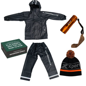 Xpert Swampmaster Stormgear Junior Waterproofs Gift Bundle SWP32 | Jacket, Trousers, Beanie & Mini torch