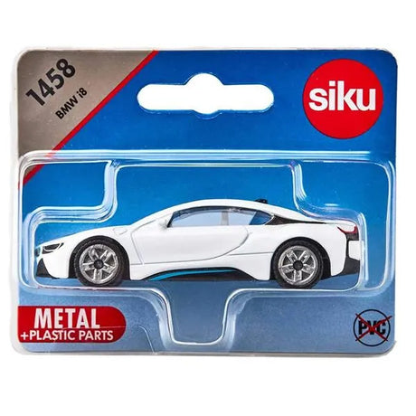 Siku BMW i8 Model Car 1:87 - Black & White, Detailed, Durable, Siku 1458