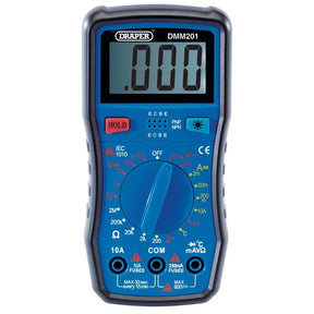Draper Manual-Ranging Digital Multimeter, 1 Test Lead, 1 Temp Probe, 1 Case