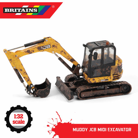 Britains Muddy JCB Midi Excavator 1:32 Scale Model 43279