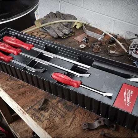 Milwaukee 48229214 4‑Piece I‑Beam Pry Bar Set - 8", 12", 18", 24" Bars in Storage Tray