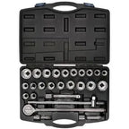 Draper Combined Mm/Af Socket Set, 3/4" Sq. Dr., Black (26 Piece)