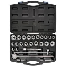 Draper Combined Mm/Af Socket Set, 3/4" Sq. Dr., Black (26 Piece)