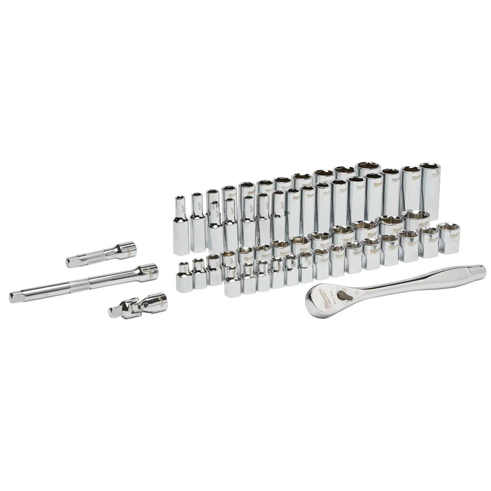 Milwaukee 3/8" Ratchet and Socket Set - 56-Piece