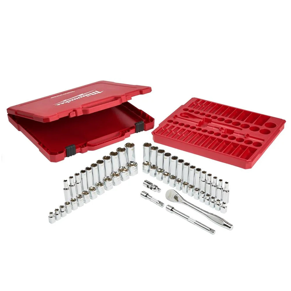 Milwaukee 3/8" Ratchet and Socket Set - 56-Piece