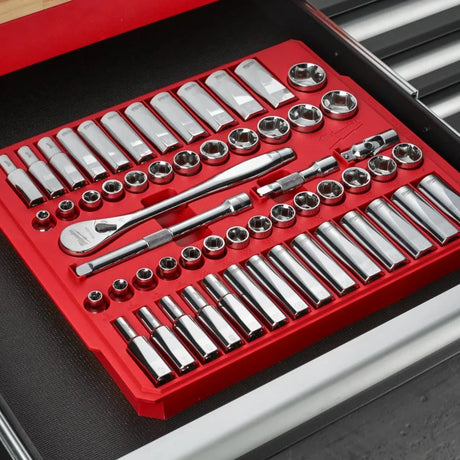 Milwaukee 3/8" Ratchet and Socket Set - 56-Piece
