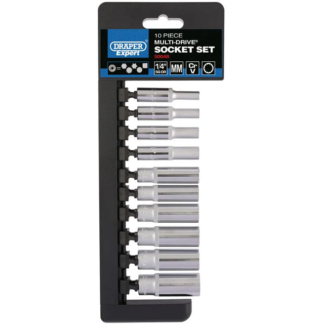 Draper  1/4" Sq. Dr. Metric Multi-Drive® Deep Socket Set (10 Piece)