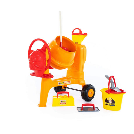 Wader Play Cement Mixer with Construction Set (8 Piece Set)