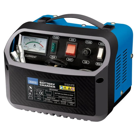 Draper 12/24V Battery Charger, 16-20A - Ideal for Lead Acid Batteries up to 250Ah