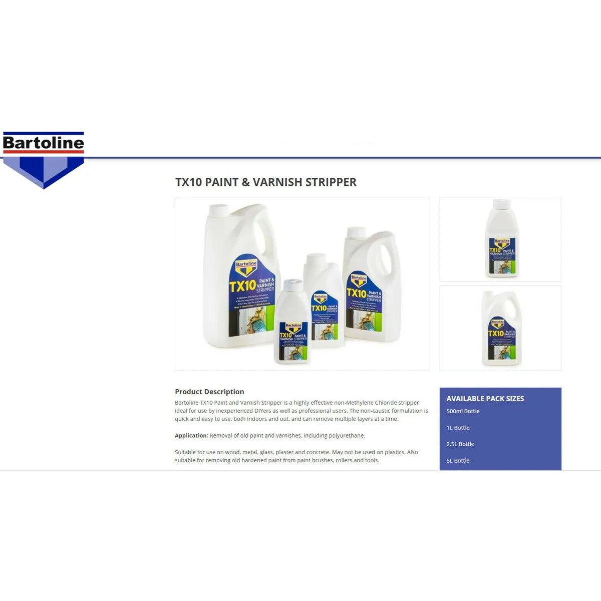 Bartoline TX10 Paint and Varnish Stripper 5 Litre