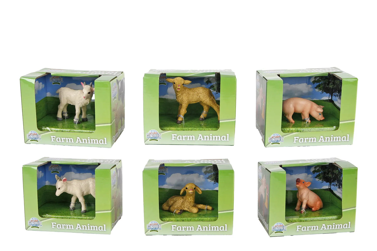 Kids Globe Assorted Farm Animals Pig, Sheep, Goat