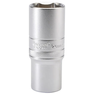 Draper 6 Point Metric Deep Socket, 1/2" Sq. Dr., 24 MM