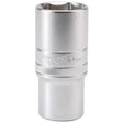 Draper 6 Point Metric Deep Socket, 1/2" Sq. Dr., 27 MM