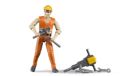 Bruder Construction worker with accessories