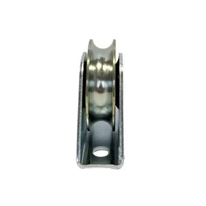 60mm Round Groove Wheel in Fixed Bracket G20660 - Zinc-Plated Steel, 85kg Load